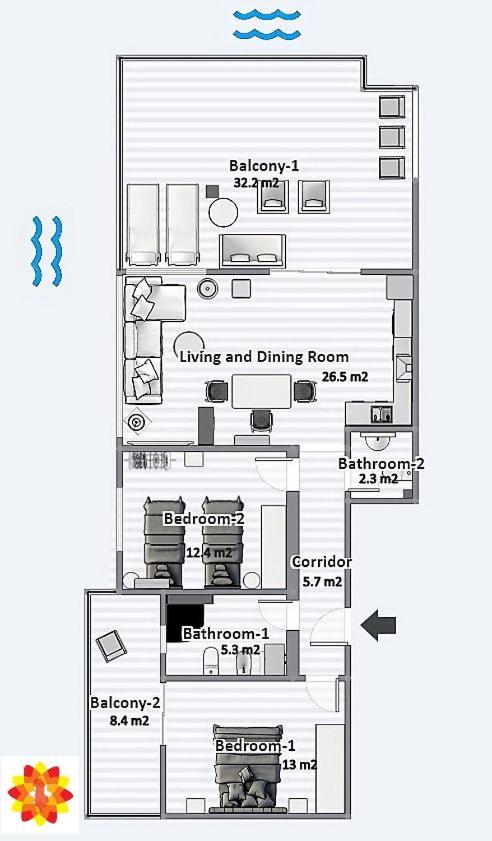 Apartament Viola Sea View Penthouse Saranda Zewnętrze zdjęcie